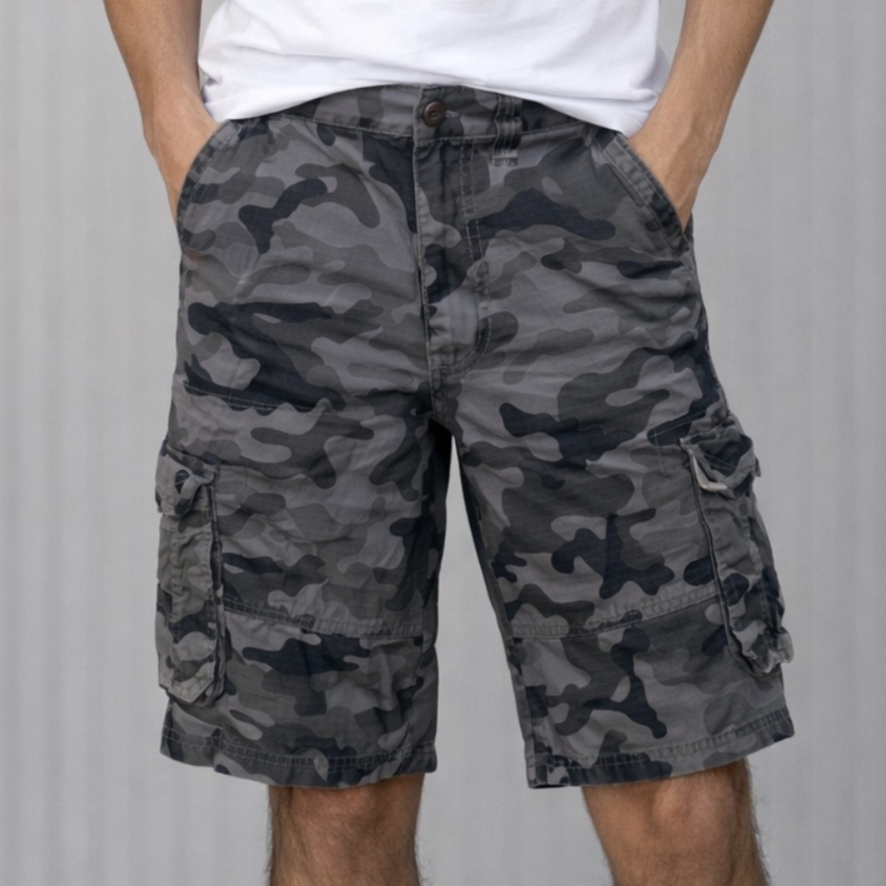 South Pole Gray Camo Cargo Shorts